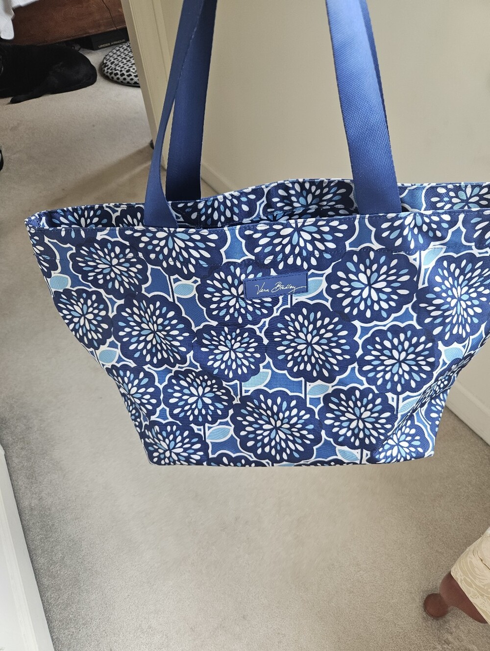 Vera Bradley Navy and Light Blue Floral Tote
